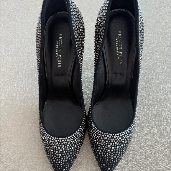 Philipp Plein Shoes - Philipp Plein “Crystal Beauty” Sparkling Black and Silver Heels